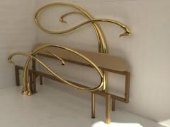 Swan Motif Art Nouveau Style Brass King-Size Bed