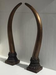 Pair of Bronze Faux Elephant Tusks