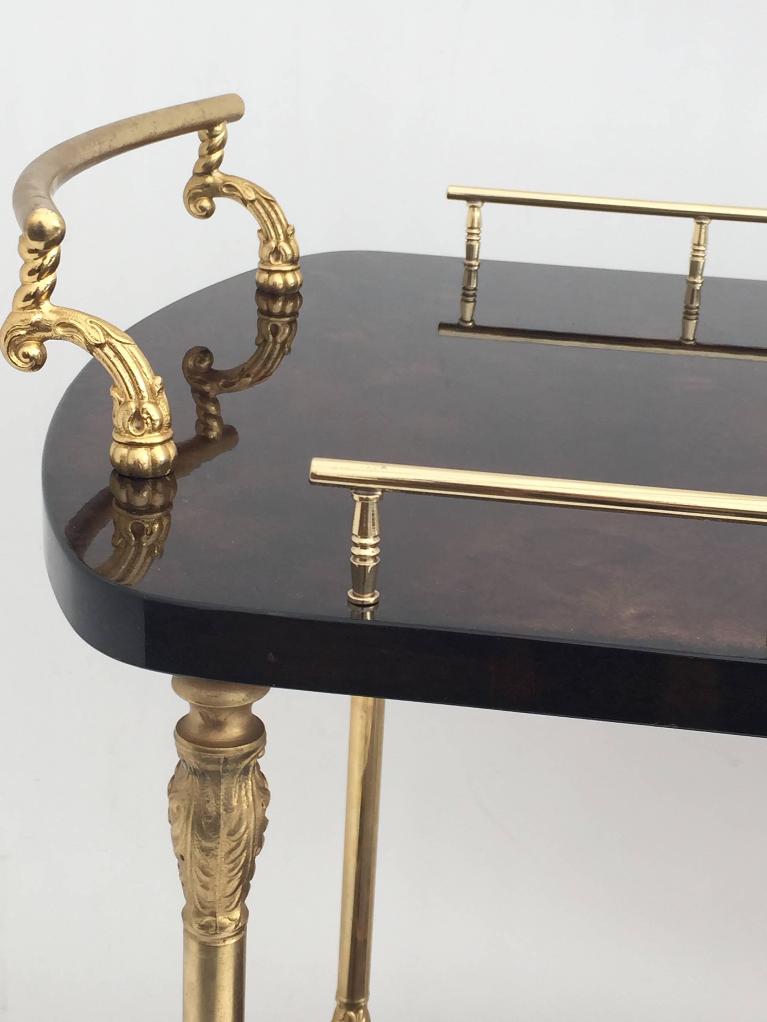 dark brown bar cart