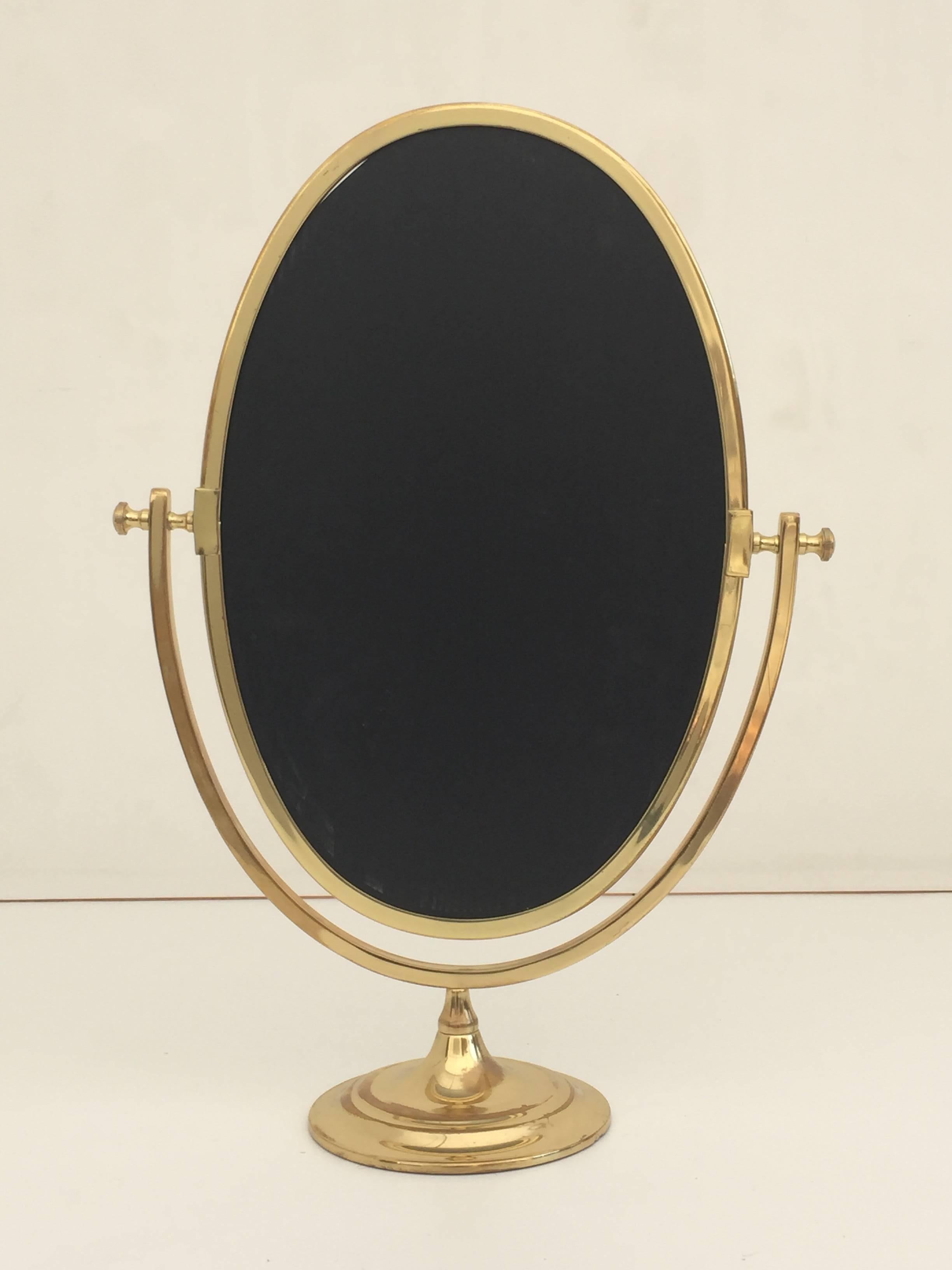 American Oval Brass Vanity Mirror