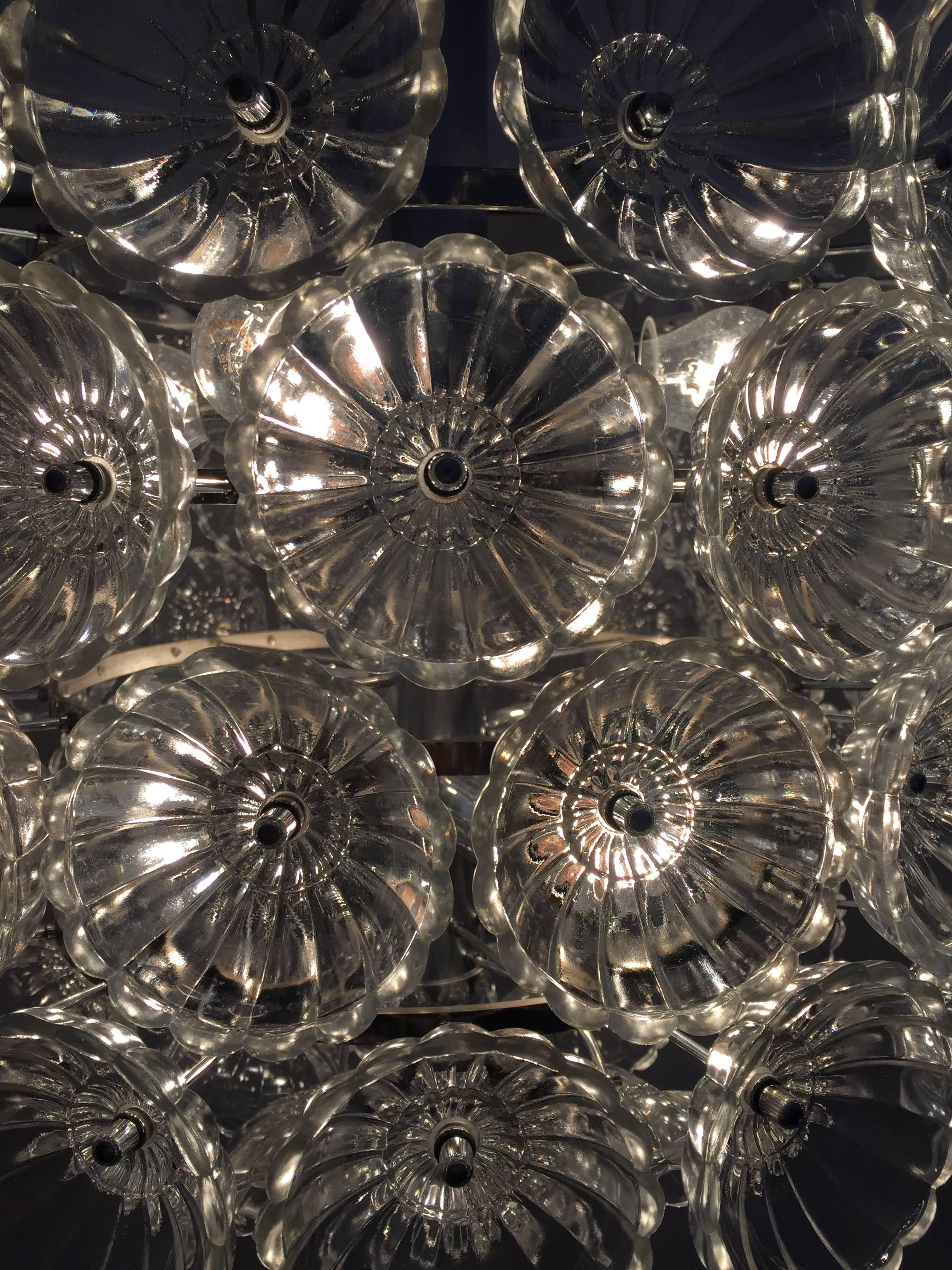 Floral Glass Pusteblume Sputnik Chandelier in Cylindrical Shape In Excellent Condition In North Hollywood, CA