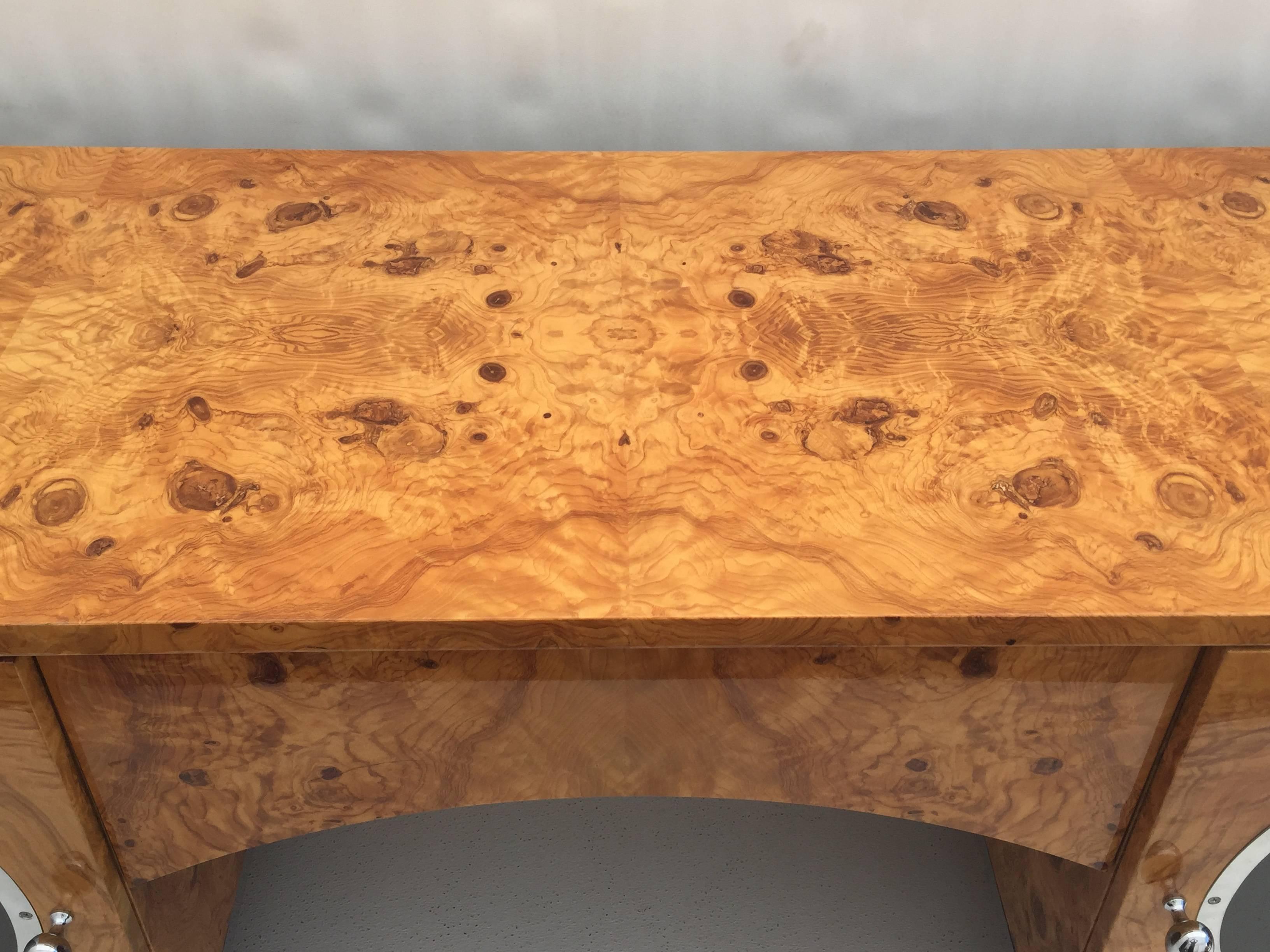 Burl Custom-Made Leon Rosen Office Credenza for Pace Collection For Sale