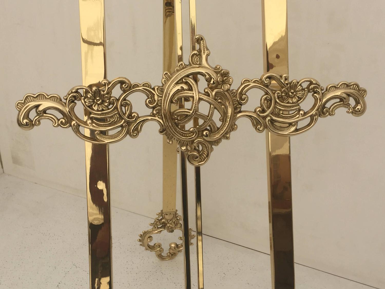Polished Brass Floor Easel For Sale at 1stdibs