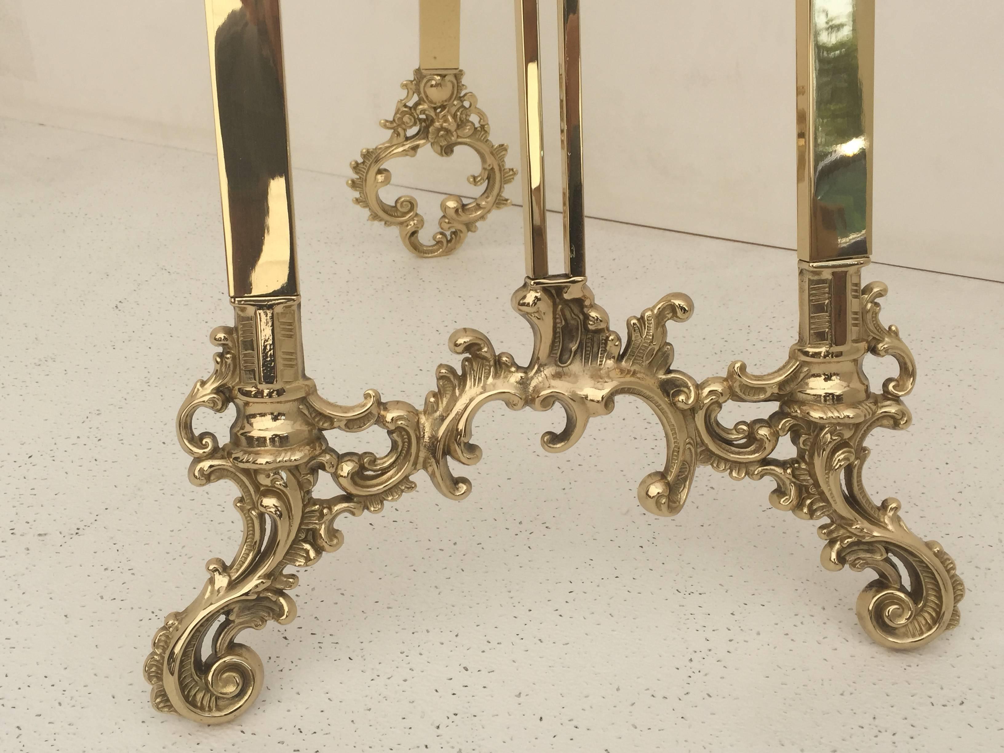 Italian Polished Brass Floor Easel