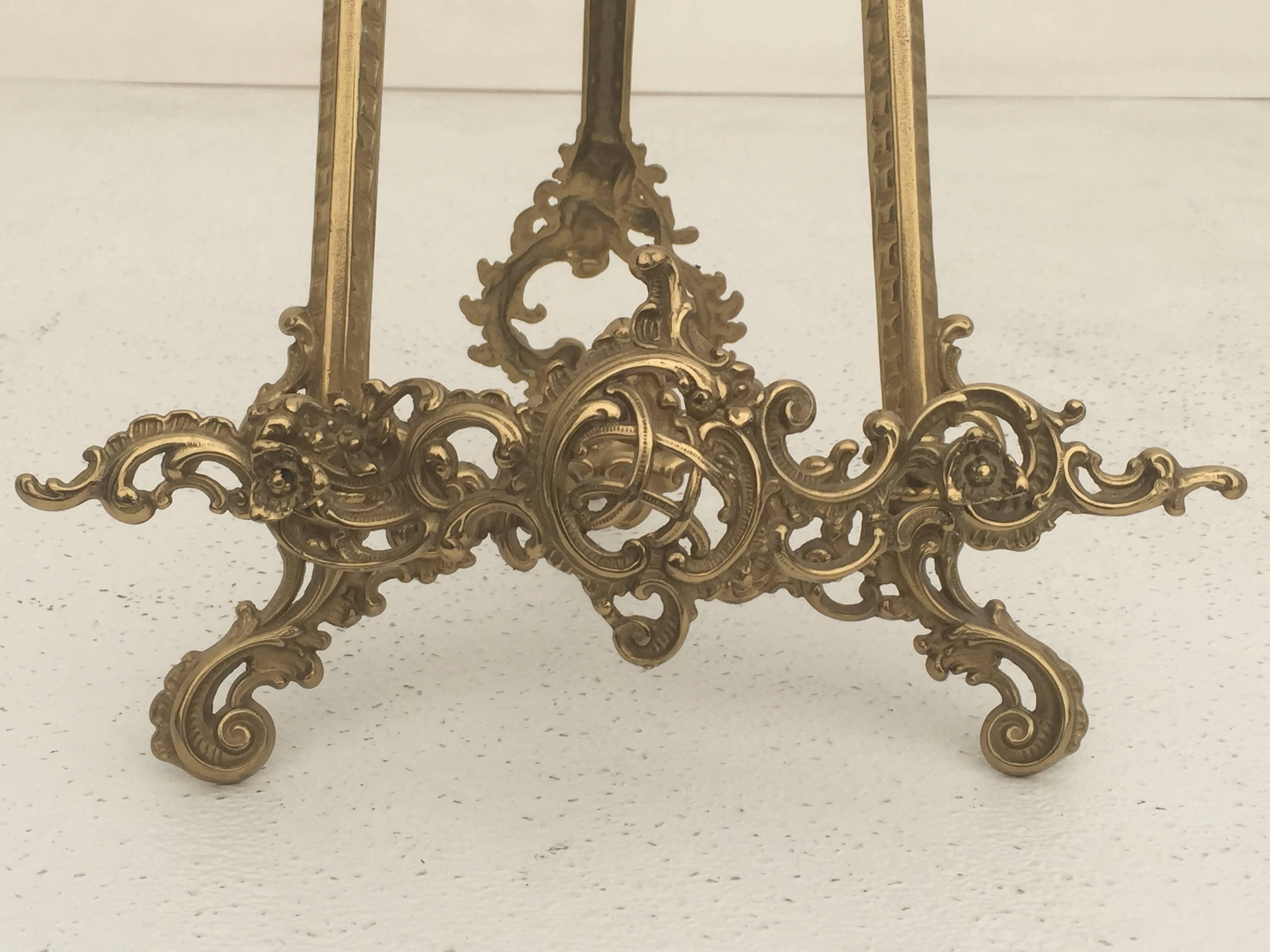 Italian Pair of Small Brass Photo Easels