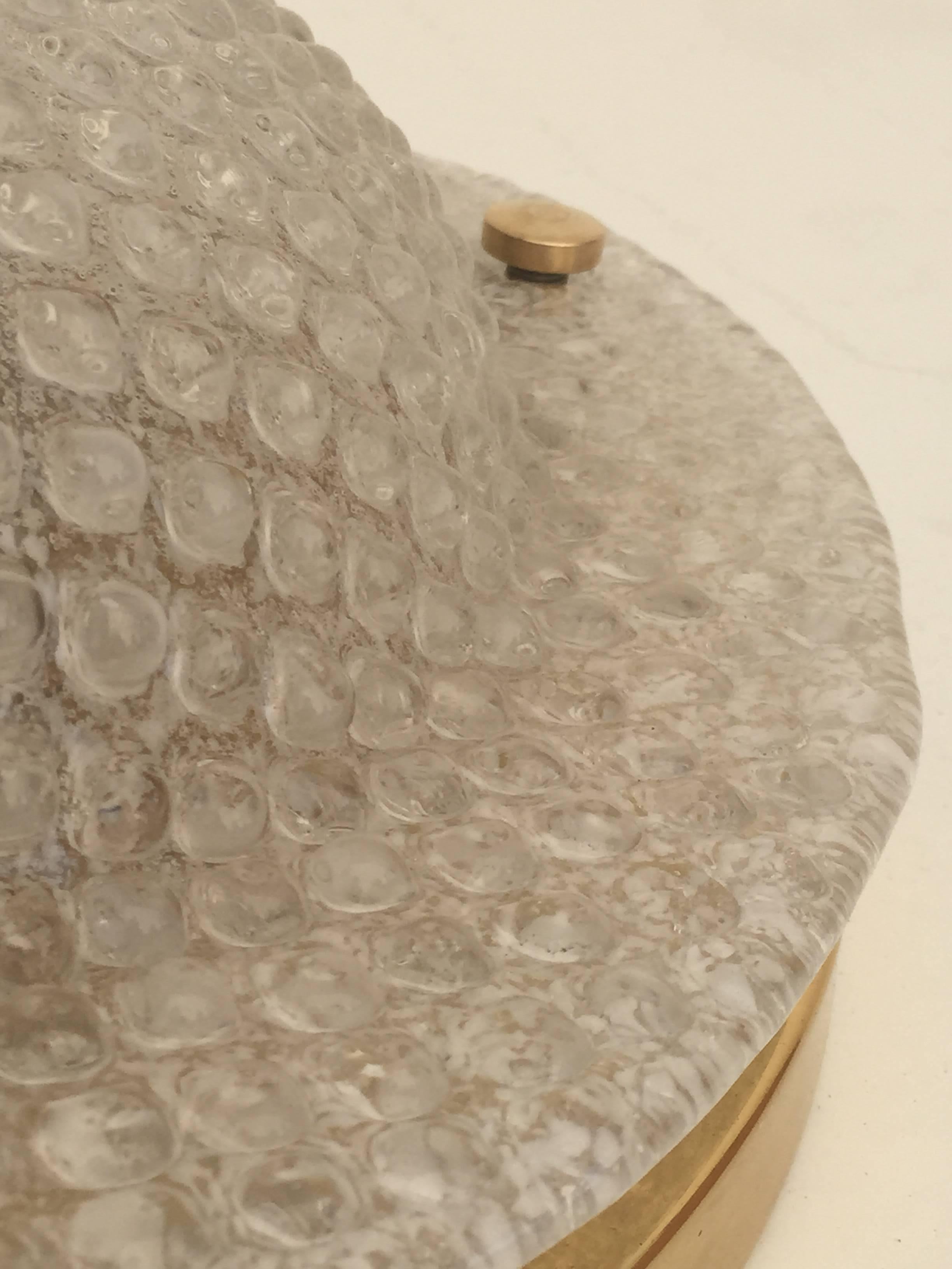 Textured Bubble Glass Fixture Attributed to Hillebrand 1