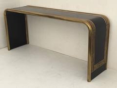 Bernhard Rohne Acid Etched Brass Console Table for Mastercraft