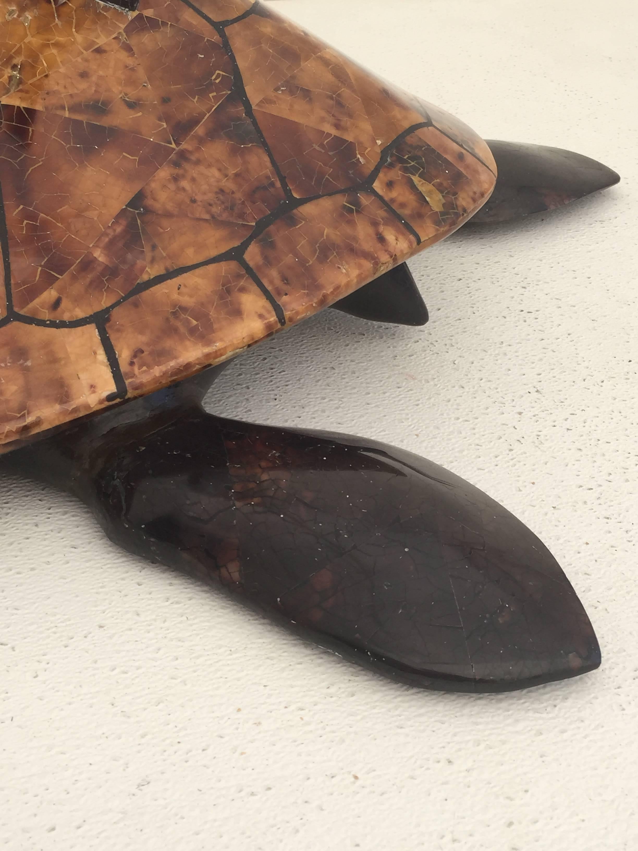 Polished Tessellated Coconut Shell Turtle Coffee Table