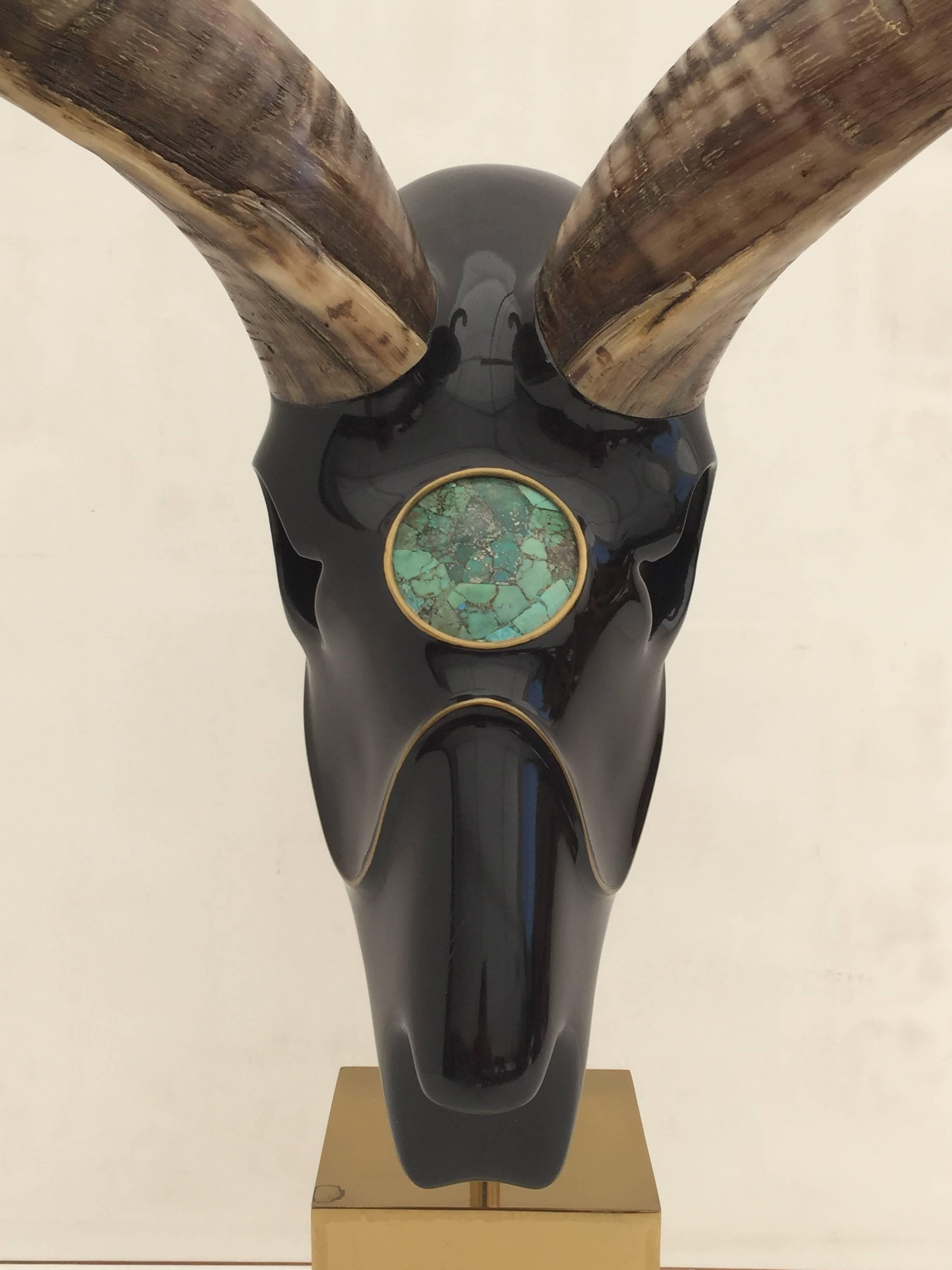 American Jonson Marcius Kudu Skull Sculpture 