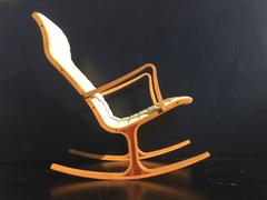 Tendo Mokko Heron Rocking Chair and Footrest for Kosuga Japan
