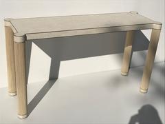 Tessellated Stone and Brass Console or Sofa Table Attributed to Maitland-Smith