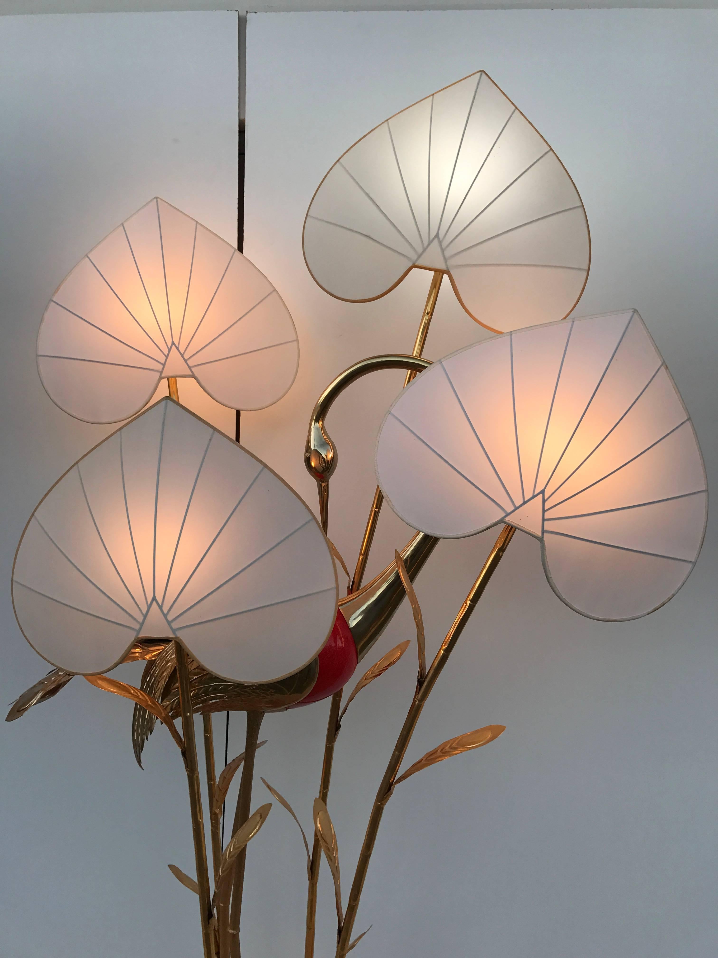 Monumentale Stehlampe aus vergoldetem Messing Crane oder Egret von Antonio Pavia im Angebot 2