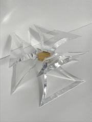 Lucite Coffee Table Base by Lion in Frost with Brass Center
