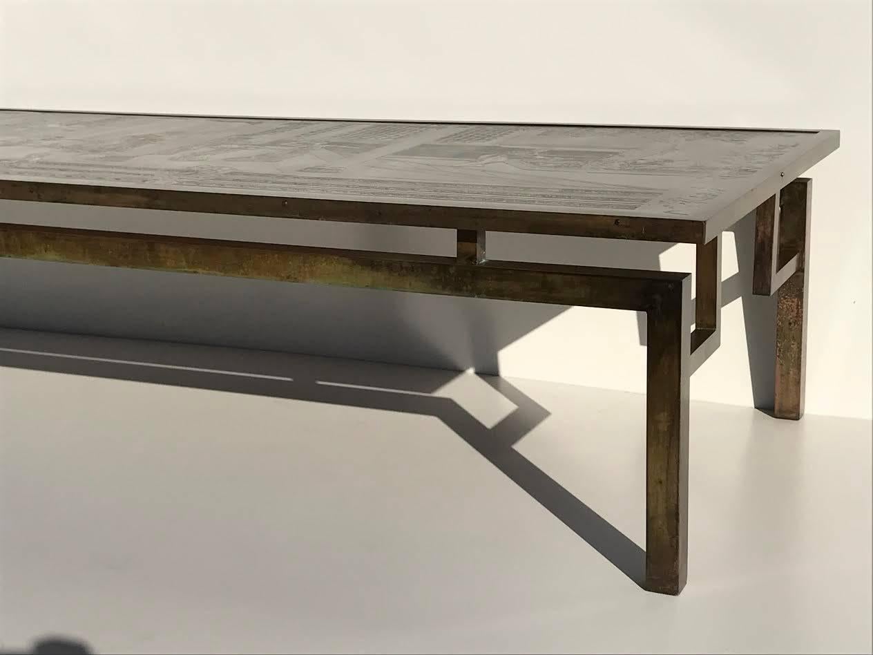 Mid-20th Century Massive Philip and Kelvin LaVerne Chin Ying Coffee Table