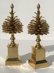Pair of Brass "Pommes de Pin" Pinecones Style of Maison Charles