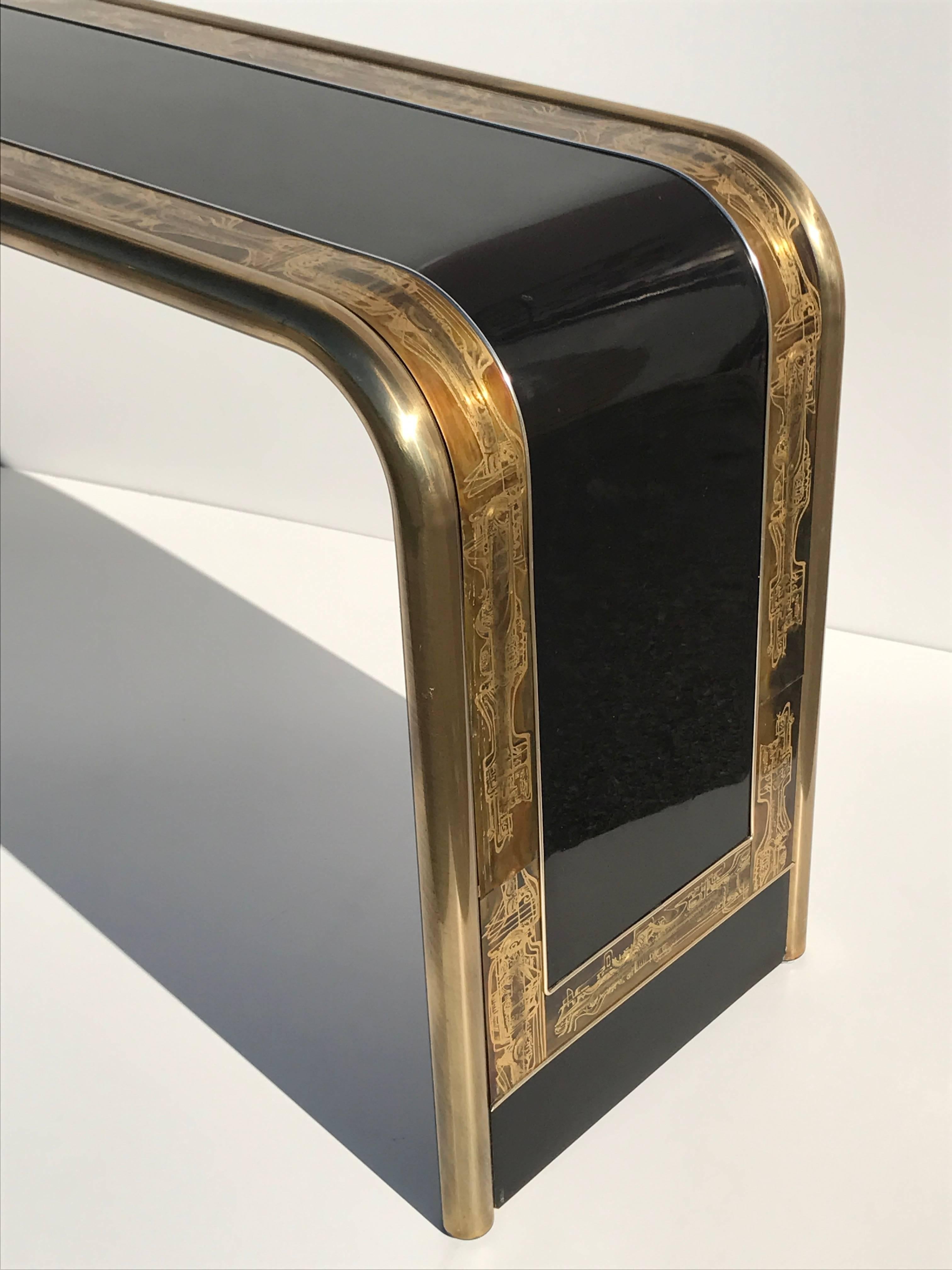 Bernhard Rohne acid etched console table for Mastercraft
Please look close up photos because they are part of description.