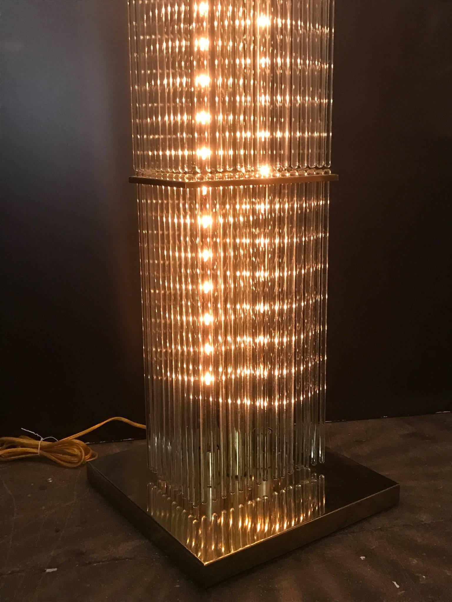 Cast Sciolari Glass Rod Floor Lamp for Lightolier