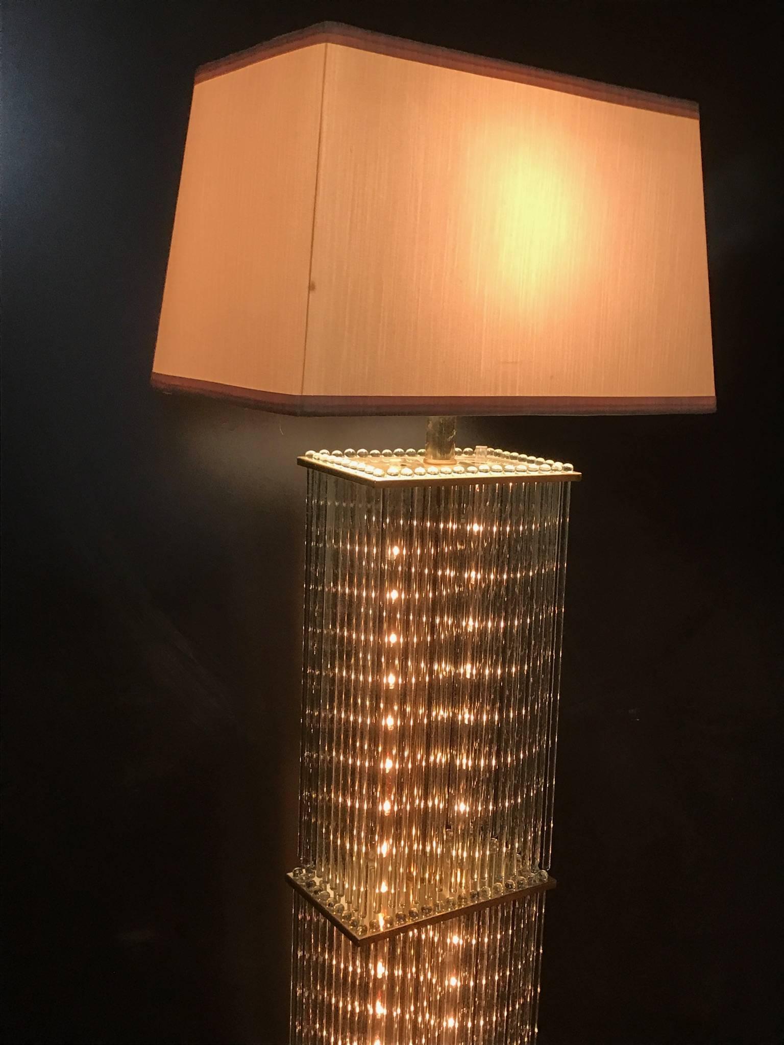 Sciolari Glass Rod Floor Lamp for Lightolier In Excellent Condition In North Hollywood, CA