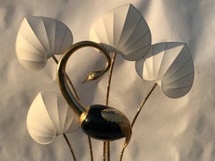 Monumental Brass Flamingo or Egret Floor Lamp by Antonio Pavia