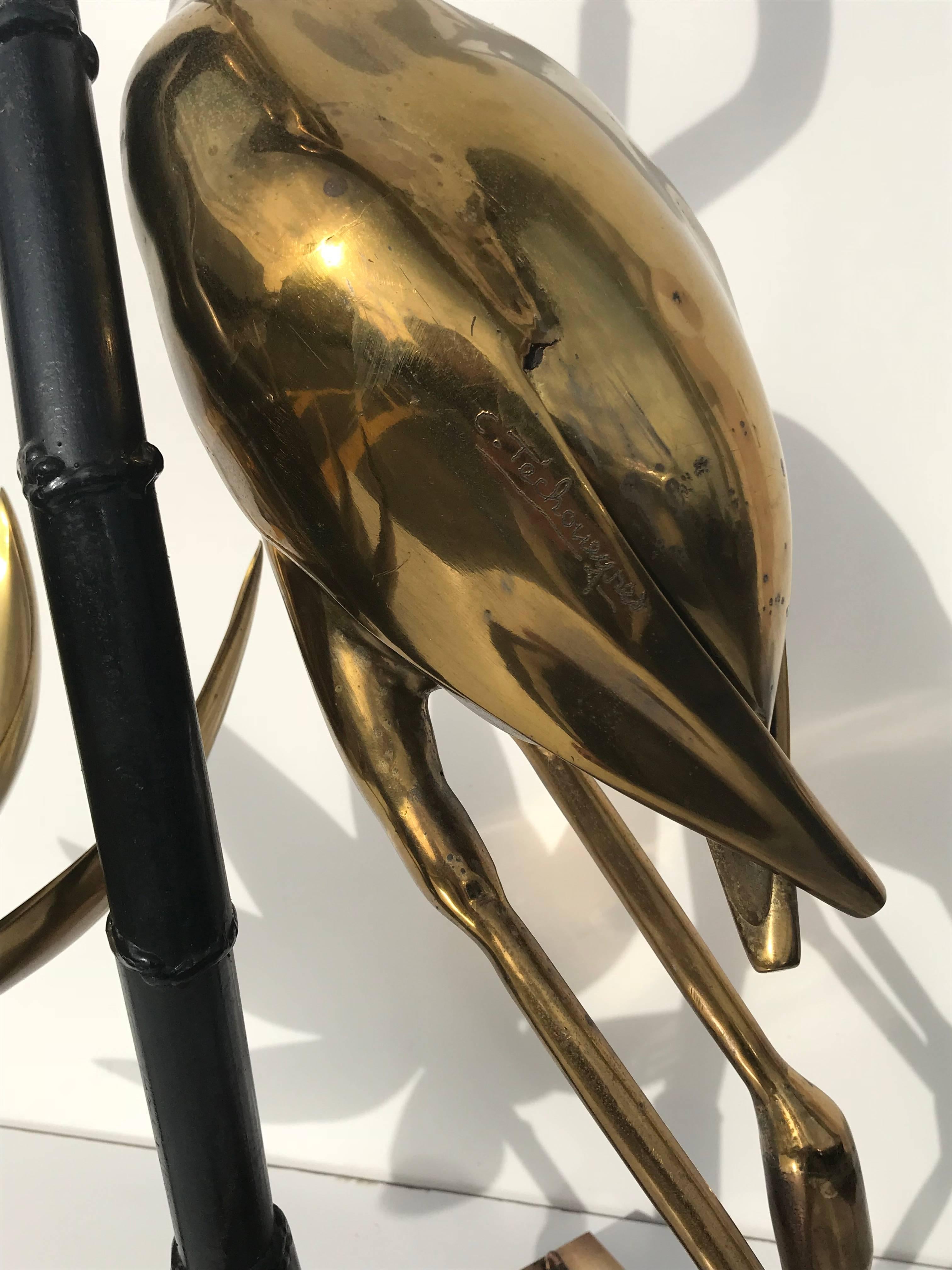 Brass Lotus Floor Lamp by Techoueyres 2