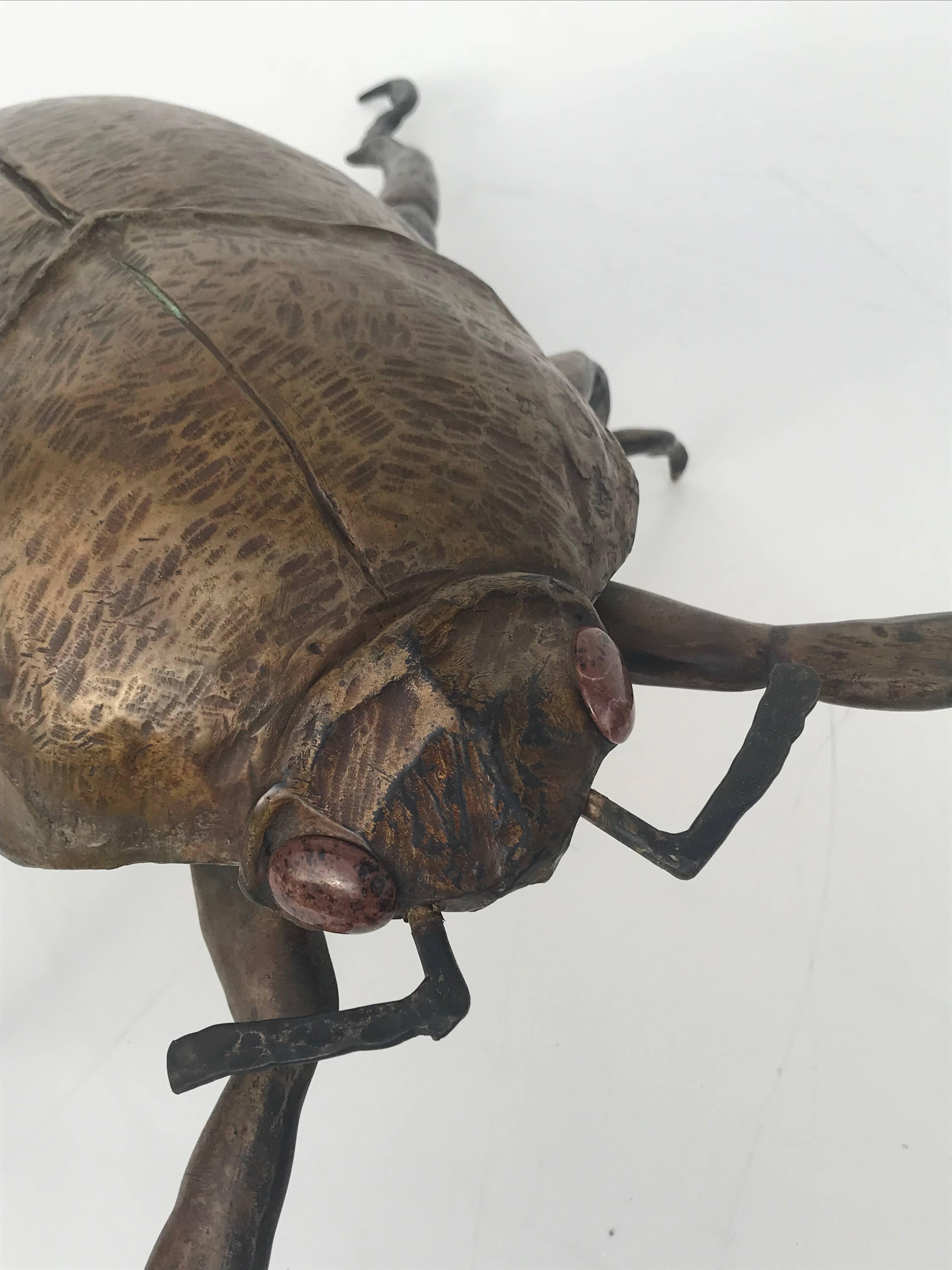 American Giant Garding Beetle Sculpture in Bronze
