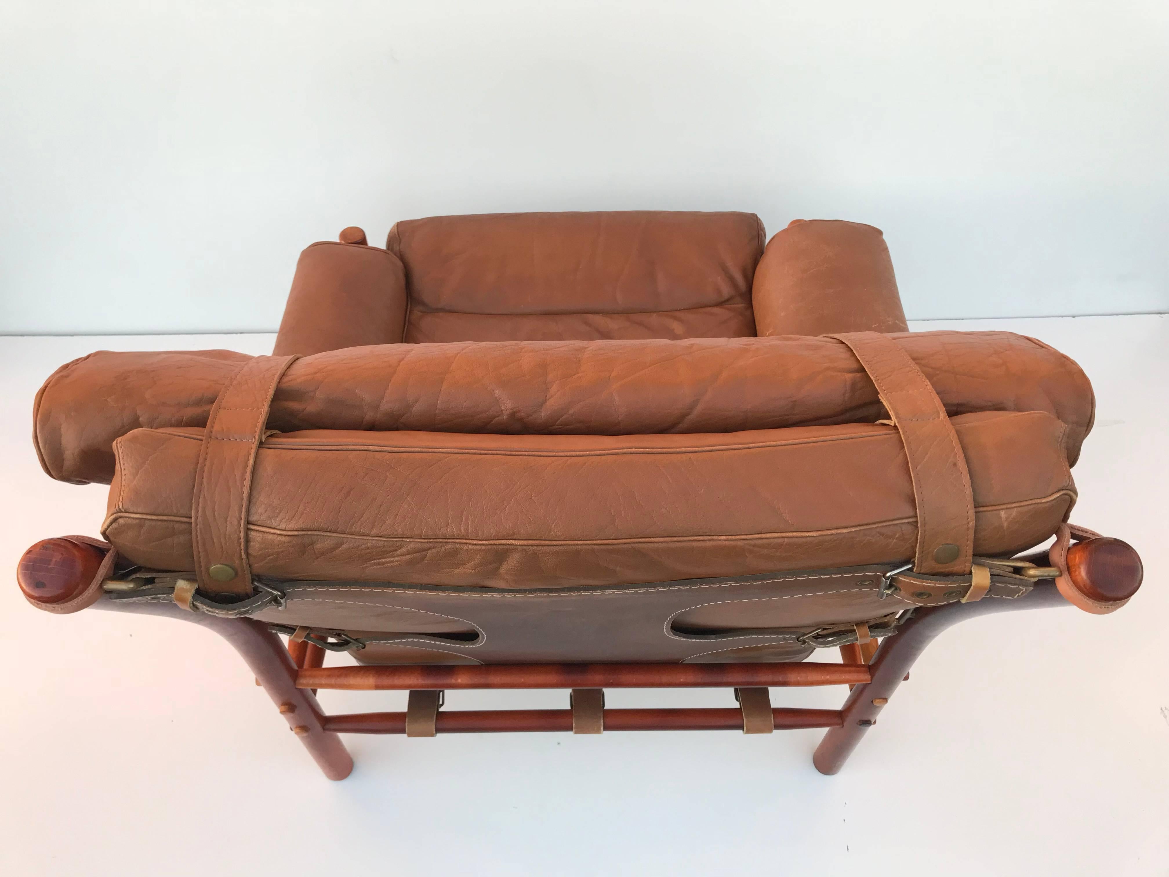 Swedish Arne Norell Inca Lounge Chair and Footrest