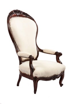 Unusually Large-Scale Victorian Mahogany Parlour Chair
