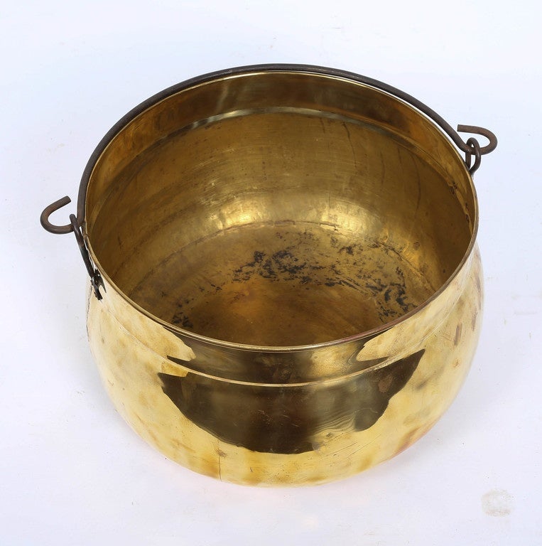 20th Century Polished Brass Kettle For Sale