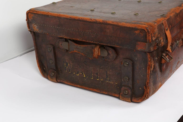 antique leather trunk