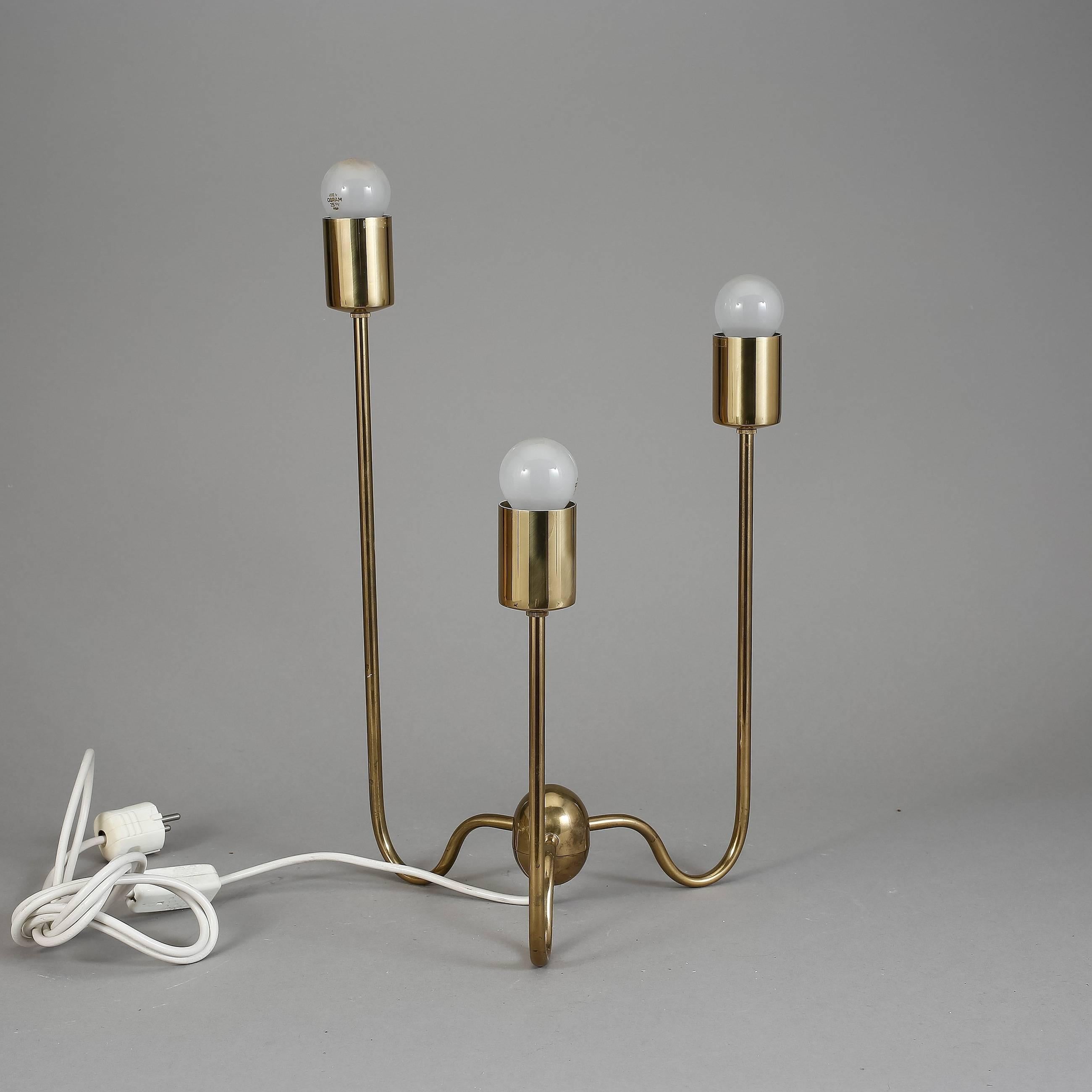 Scandinavian Modern Josef Frank Table Lamp with Three Arms 