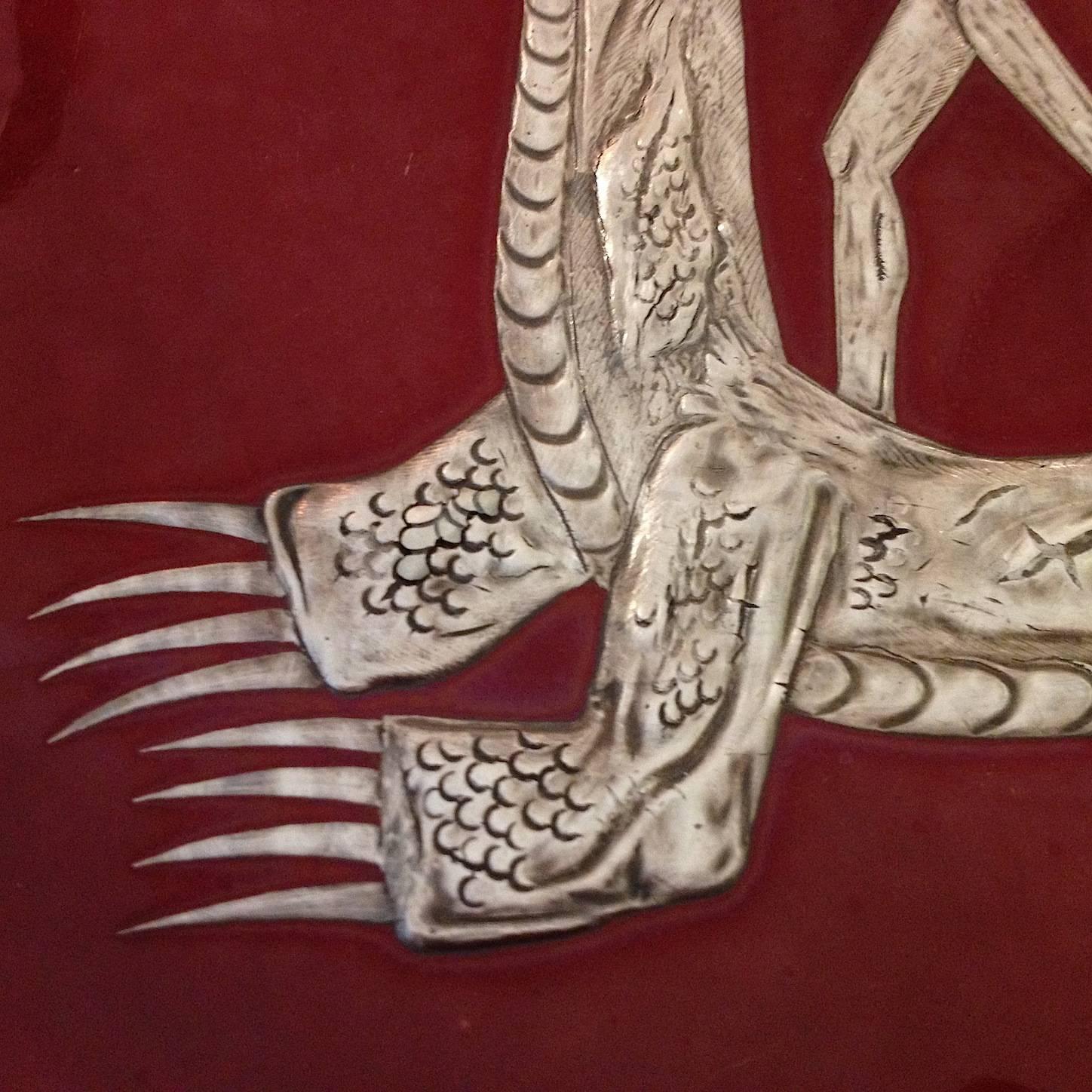 Swedish Wilhelm Kage Red & Silver 
