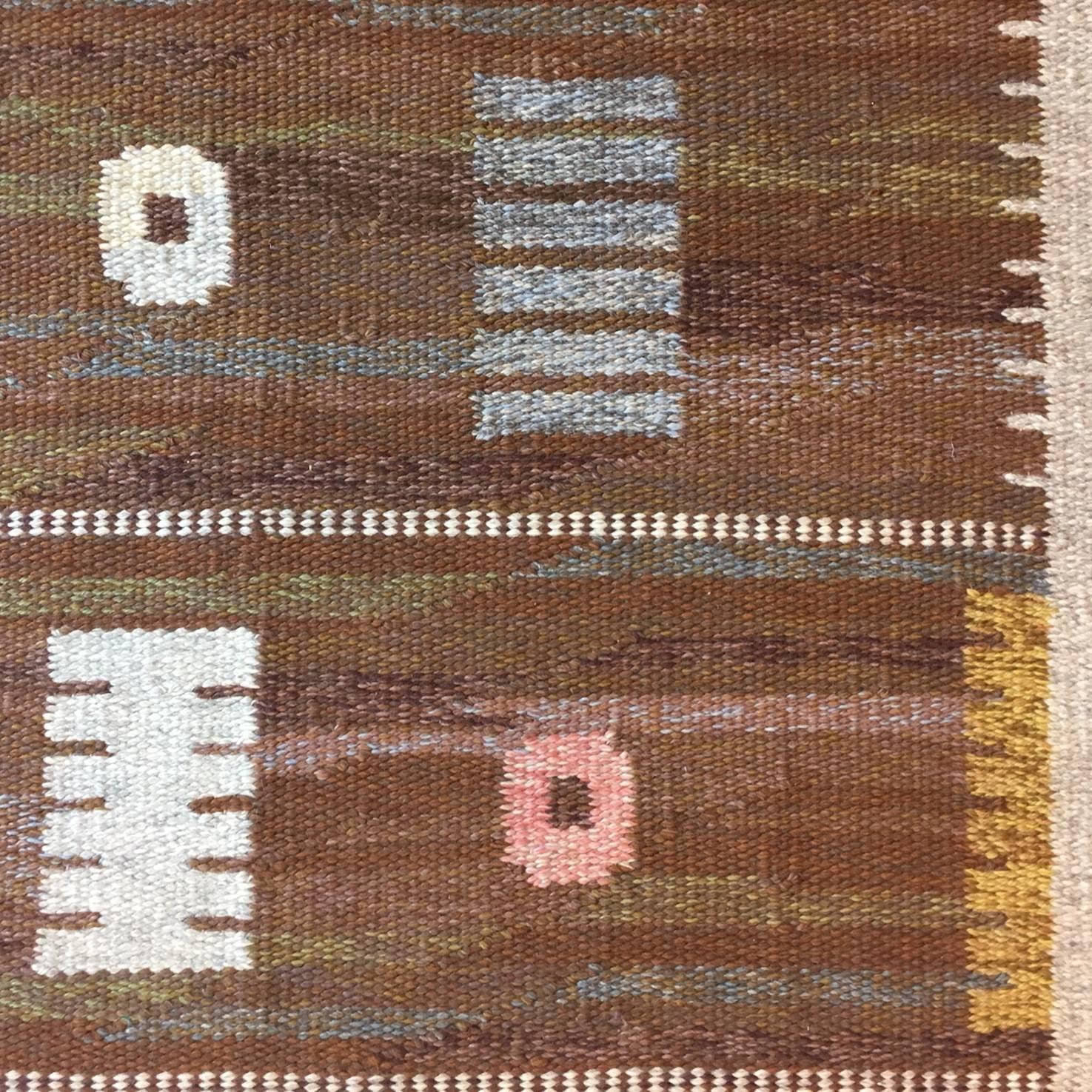 Swedish Carl Dangel Flat-Weave carpet, Skane Schweden, 1950s