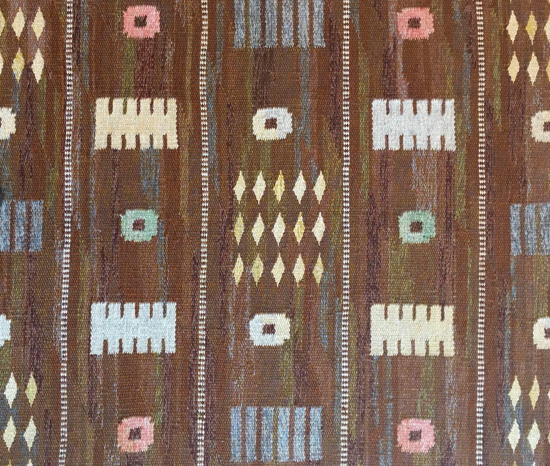 Carl Dangel Flat-Weave carpet, Skane Schweden, 1950s In Good Condition In Salzburg, Austria
