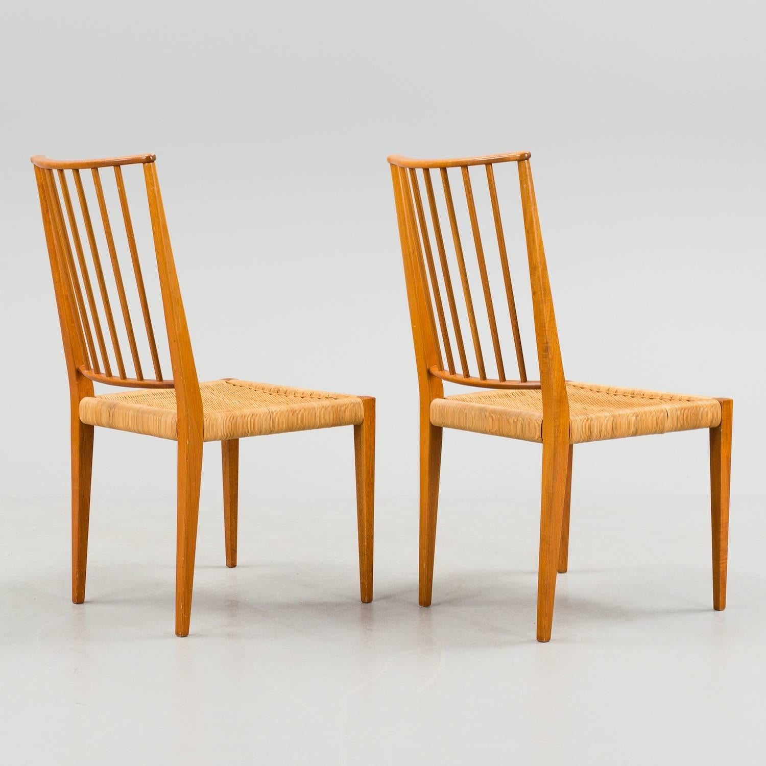 Set of 7 Josef Frank Chairs, Model 970, Svenskt Tenn, Sweden, 1960s In Good Condition For Sale In Salzburg, Austria