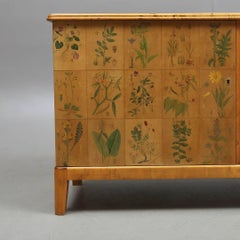 Sideboard with Flora Decor, Stamped Svensk Möbelindustri, Sweden, 1950s