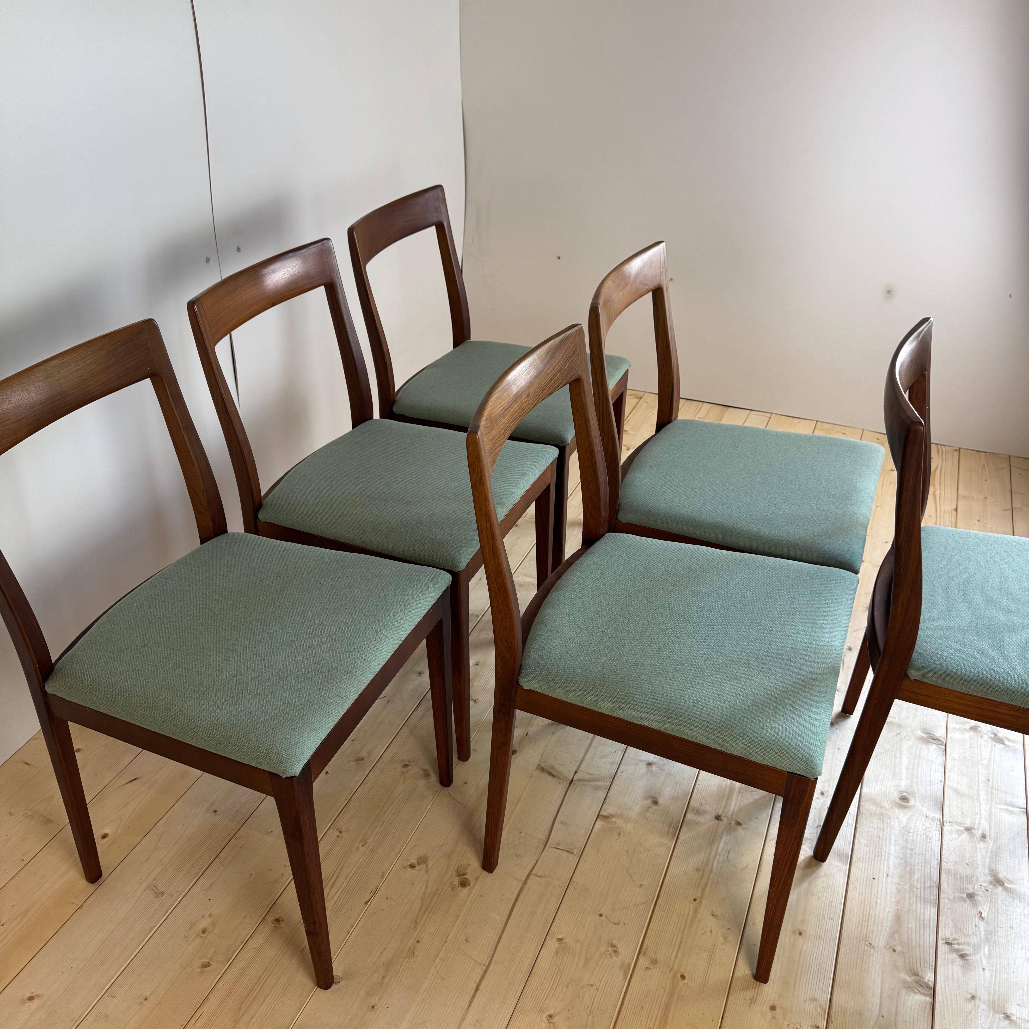 Danish Ensemble de six chaises, Danemark 1960 en vente