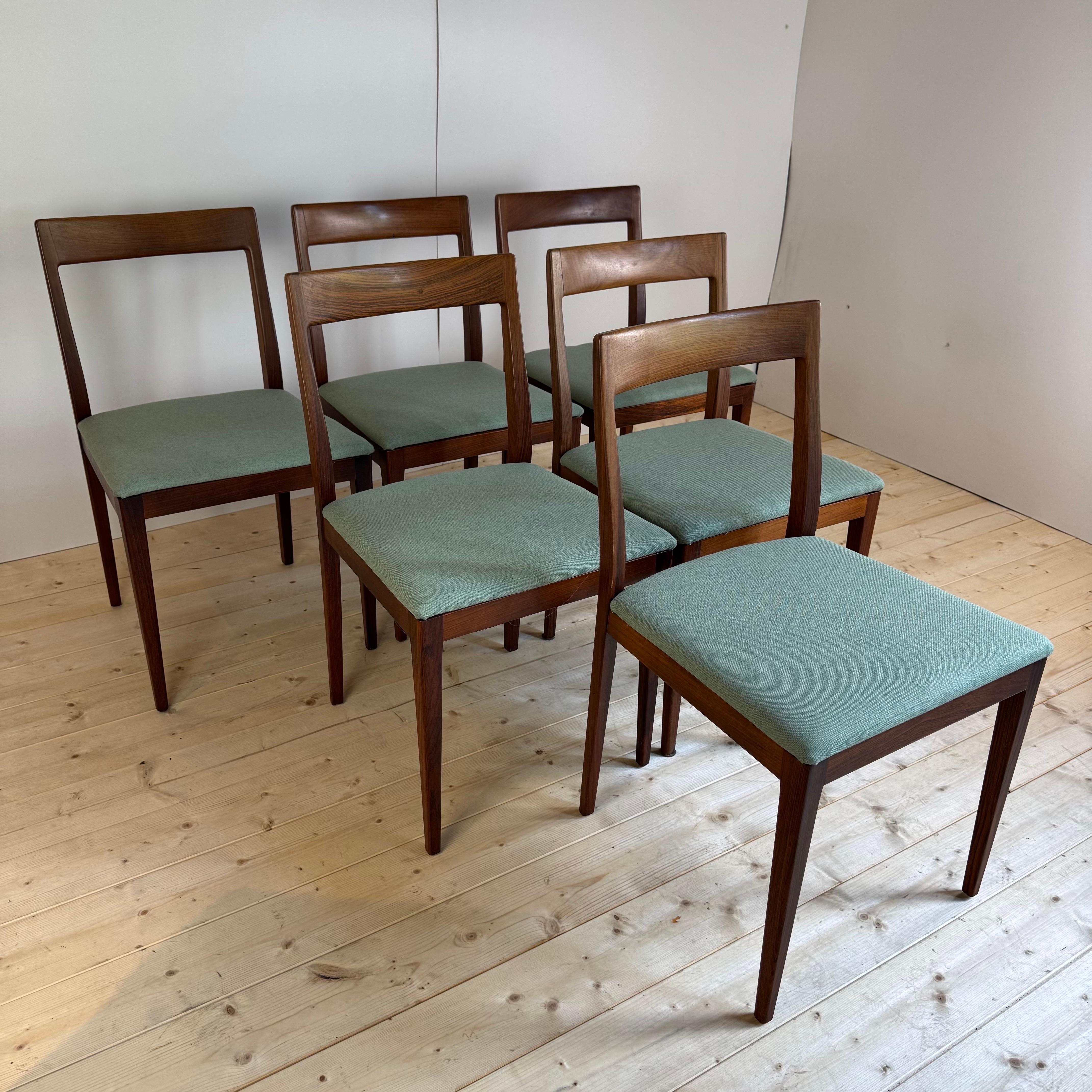 Placage Ensemble de six chaises, Danemark 1960 en vente