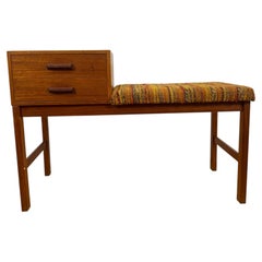 Danish teak telephone bench, Scandinavian Modern, 1960s