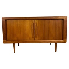 Dyrlund teak sideboard with retractable doors and drawers, Denmark, 1960s