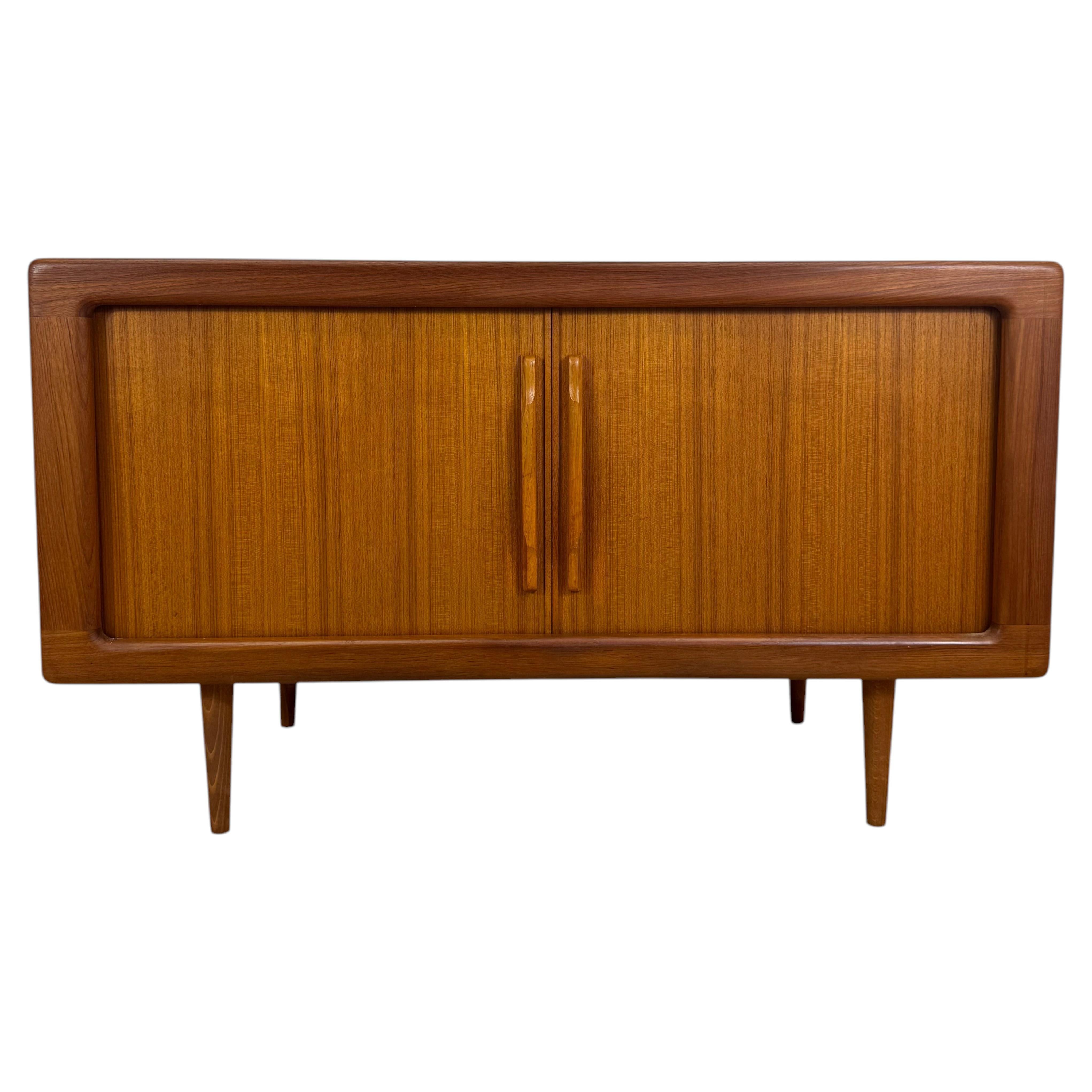 Dyrlund teak sideboard with retractable doors, Denmark, 1961 For Sale