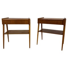AB Carlström teak nightstands, pair, 1960s Swedish design