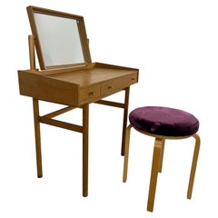 Coiffeuse en teck avec miroir, Danemark, années 60