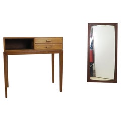 Original Mid-Century entryway side table made of Danish beech, 1960s