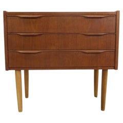 Teak nightstand with three drawers, Denmark, 1960s