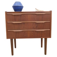 Small Danish teak nightstand with three drawers, 1960s