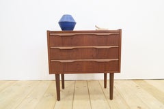 Small Danish teak nightstand with three drawers, 1960s