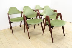 Set of 6 Compass Chairs by Kai Kristiansen, reupholstered, 1960s