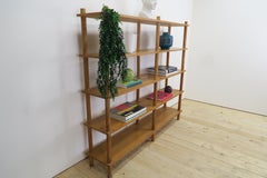 Freestanding bookshelf made of Danish oak with five long shelves, from the 1960s