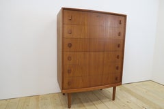 Teak chest of drawers by Henning Kjærnulf with six drawers, 1960s