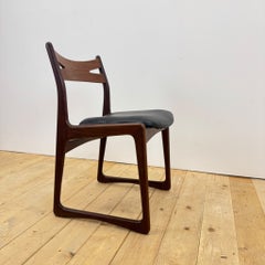 Danish teak chair with black upholstery, 1960s